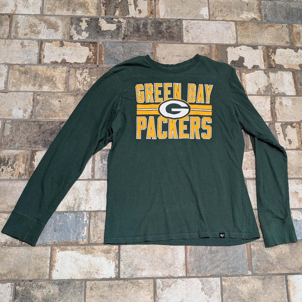 47 Brand Small NFL Green Bay Packers Long Sleeve Green Shirt